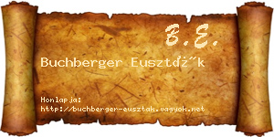 Buchberger Euszták névjegykártya